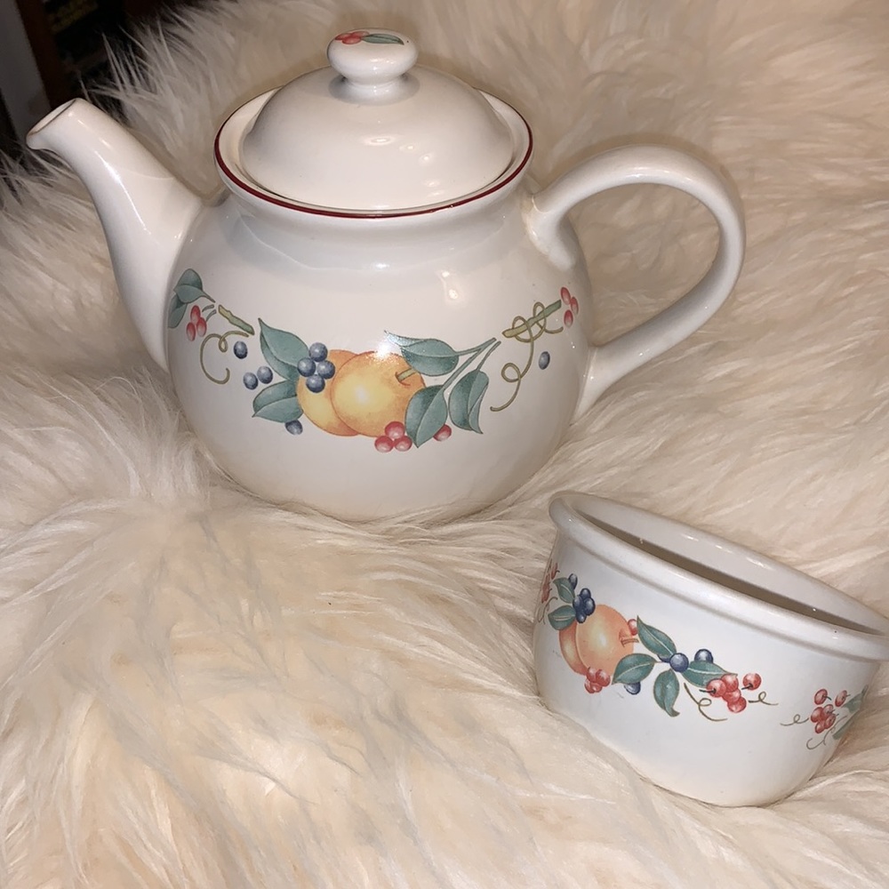 SALE!!! Teapot and sugar bowl stoneware Abundance